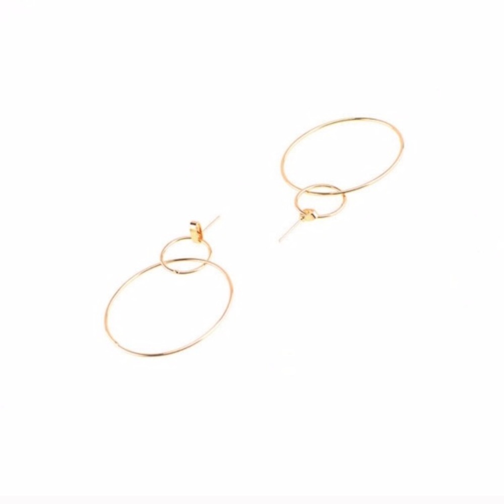✨ Gold Hoop Drop Earrings ✨ - Picture 6 of 6